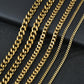 3/5/7mm Stainless Steel Cuban Link Chain Classic Punk Personality Jewelry Simple Fashion Hip-hop Couple Necklace for Men Women
