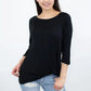 Twisted Front Comfort Top - Black | Rayon-Spandex | Femstylo