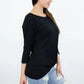 Twisted Front Comfort Top - Black | Rayon-Spandex | Femstylo