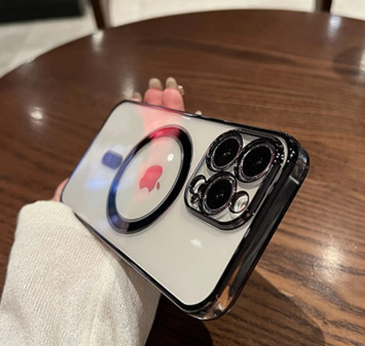 Luxury Plating Clear Magnetic Wireless Charger Case