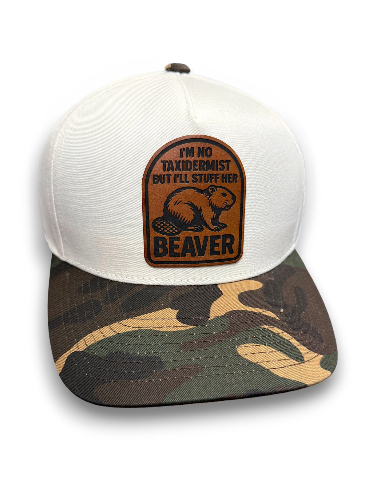 Taxidermist Camo Leather Patch Snapback
