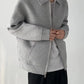 Flip Collar Zipper Coat