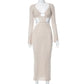 Ladies Long Sleeve Hollow Dress