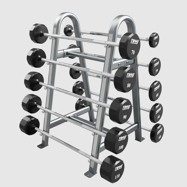 12-Sided 20-110lb Urethane Straight Barbell Set by Troy Barbell