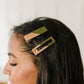 Two Tone Hair Clip Set in Green **FINAL SALE**