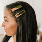 Two Tone Hair Clip Set in Green **FINAL SALE**