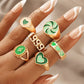 Vintage Embrace Hands Rings Set