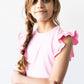 Bubblegum Pink S/S Ruffle Tee