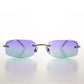 Rimless Rectangular Sunglass Tinted Lens - Vishnu