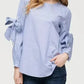Women's Tie Sleeve Poplin Crewneck Blouse | Femstylo