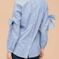 Women's Tie Sleeve Poplin Crewneck Blouse | Femstylo