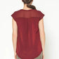 Women's Basic Sleeveless V Neck Button Top In Burgundy