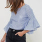 Women's 3/4 Bell Sleeve Knot Back Top