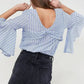 Women's 3/4 Bell Sleeve Knot Back Top