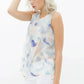Women's Sleeveless Slit Blouse In Water Color | Femstylo