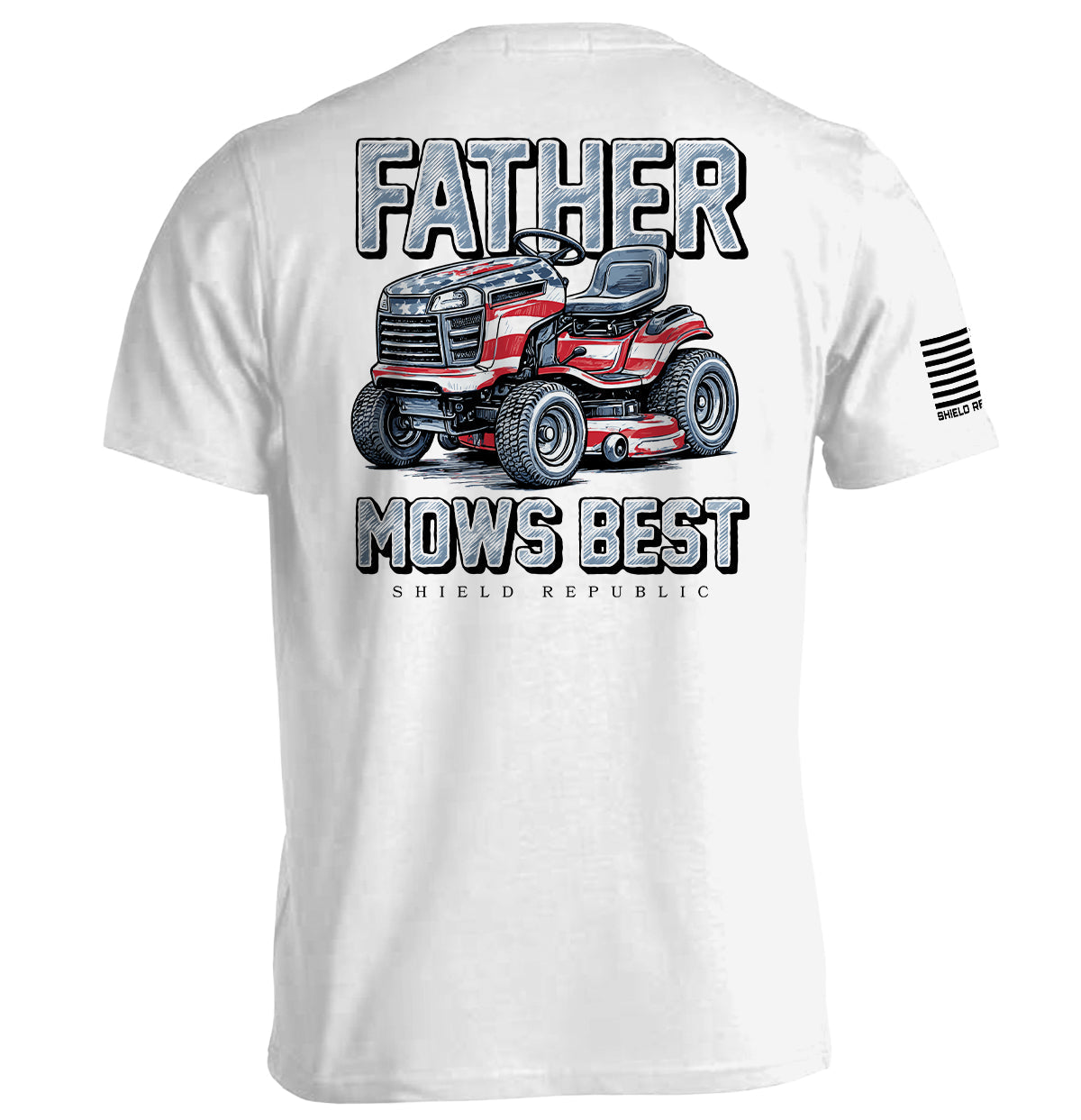 Father Mows Best Stars and Stripes