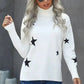 Turtleneck Star Print Sweater
