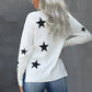 Turtleneck Star Print Sweater