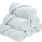 Resort Collection Soft Hand Towels 16x27 in 6 Pack Light Blue Luxury Hotel