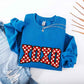 XOXO Checkered Valentine Sweatshirt – Furry Style Printed Sweater