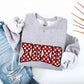 XOXO Checkered Valentine Sweatshirt – Furry Style Printed Sweater