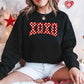XOXO Checkered Valentine Sweatshirt – Furry Style Printed Sweater