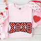 XOXO Checkered Valentine Sweatshirt – Furry Style Printed Sweater
