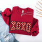 XOXO Checkered Valentine Sweatshirt – Furry Style Printed Sweater
