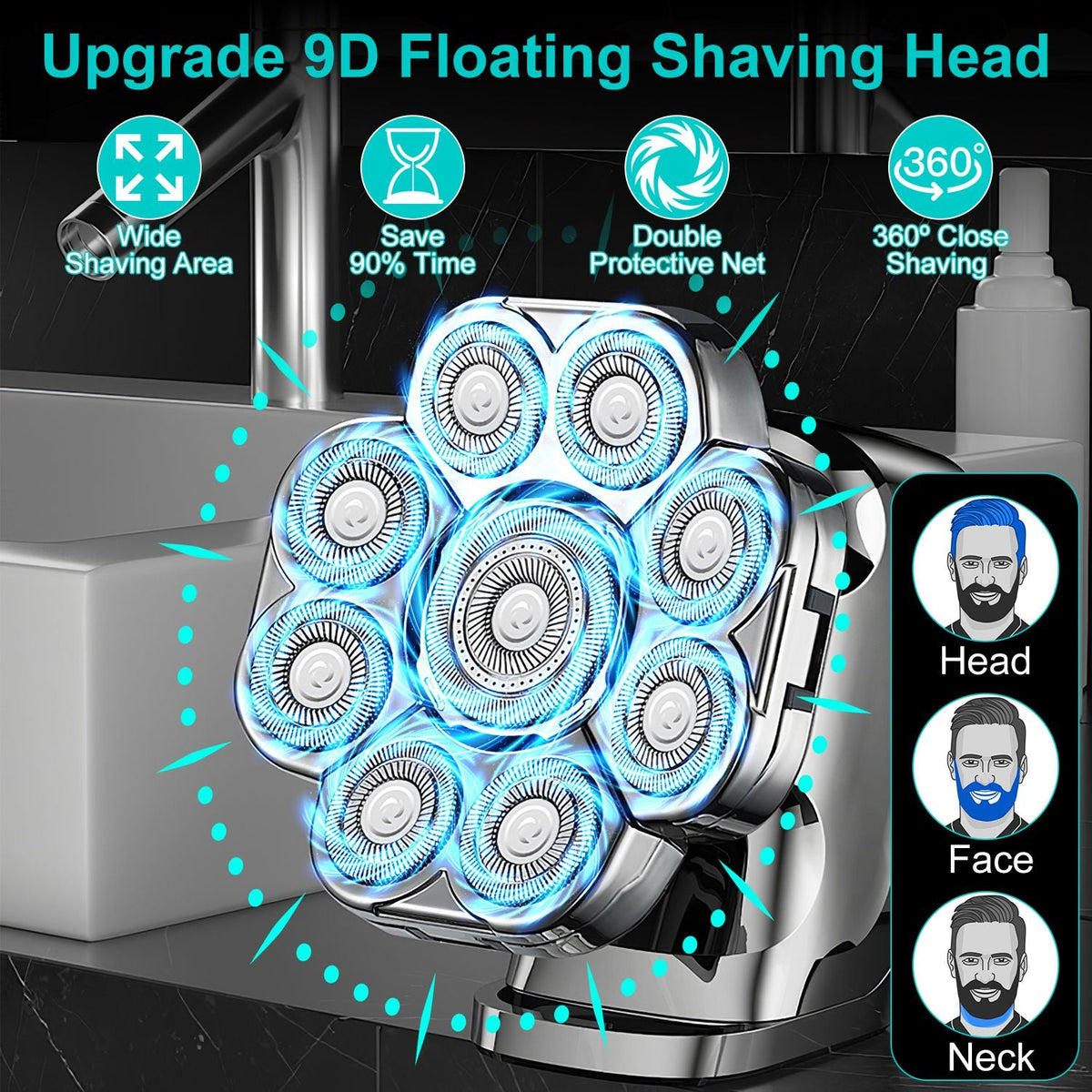 6-in-1 Electric Head Shaver for Men
