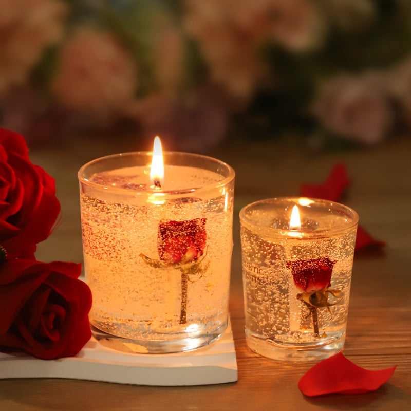 Rose Jelly Aromatherapy Soy Candle in Glass Jar