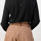 Oversized Military Blouse – Gold Button Long Sleeve Top | Femstylo