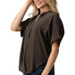 Dark Grey Silk Oversized Blouse – Effortless Dolman Sleeve Top | Femstylo