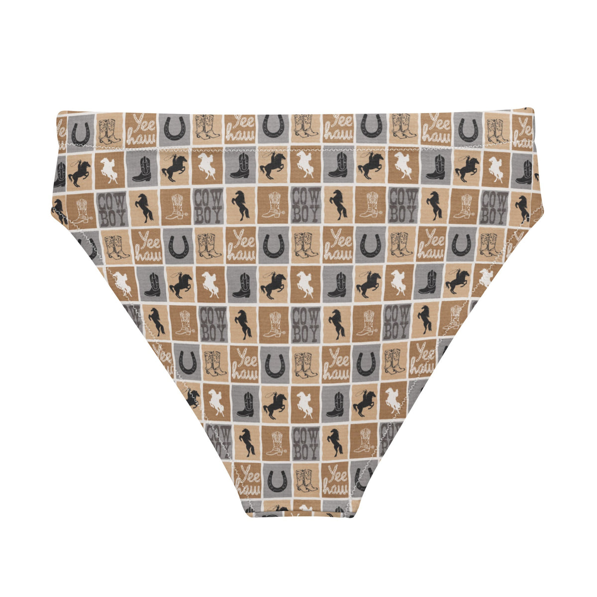 Western Check high-waisted bikini bottom