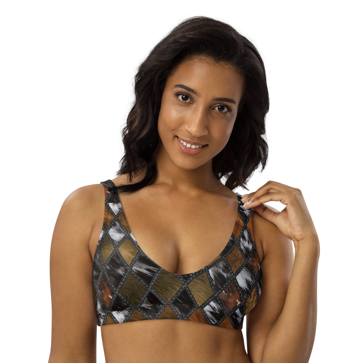 Stitched Hide padded bikini top