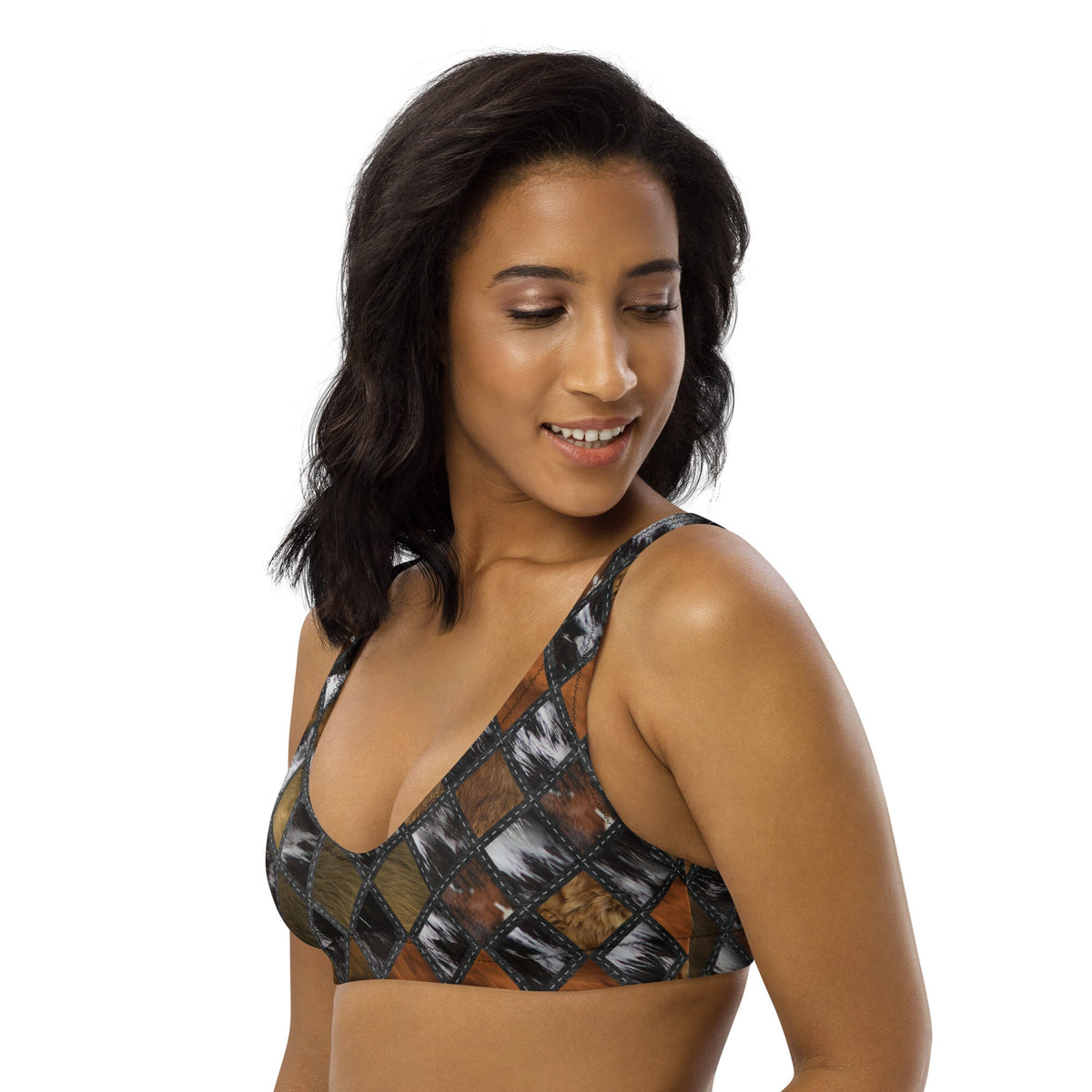 Stitched Hide padded bikini top