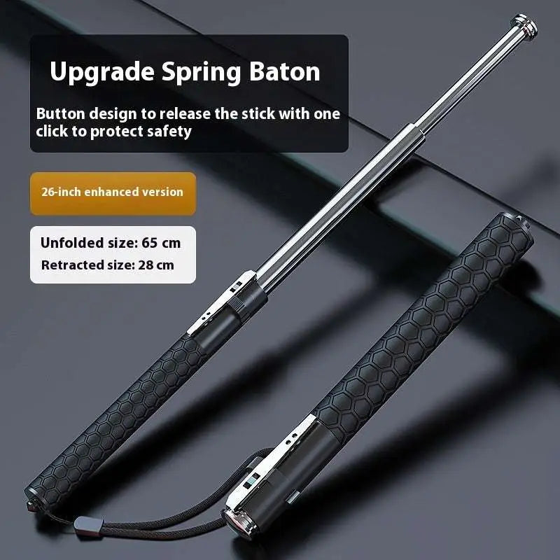Automatic Spring Silver Expandable Self-Defense Baton – 16", 21", 26"