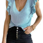 Cascading Ruffles Knit Tank Top