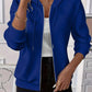 Texture Zip-Up Hoodie with Drawstring