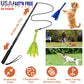 Extendable Dog Flirt Pole with Lure 10.23-26.77in Teaser Wand with 2 Replaceable Interactive Tail Toys For Small Medium Large Dogs Training Exercise T