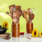 Chinese Elm Wooden Spatula Non-Stick Cookware Set