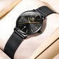 Women's Minimalist Mesh Date Quartz Watch