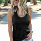 Women's Casual Black Scoop Neck Basic Solid Tank Top
