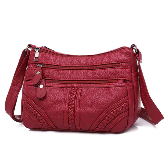 Chic Multi-Layer Soft Leather Shoulder Bag for Women