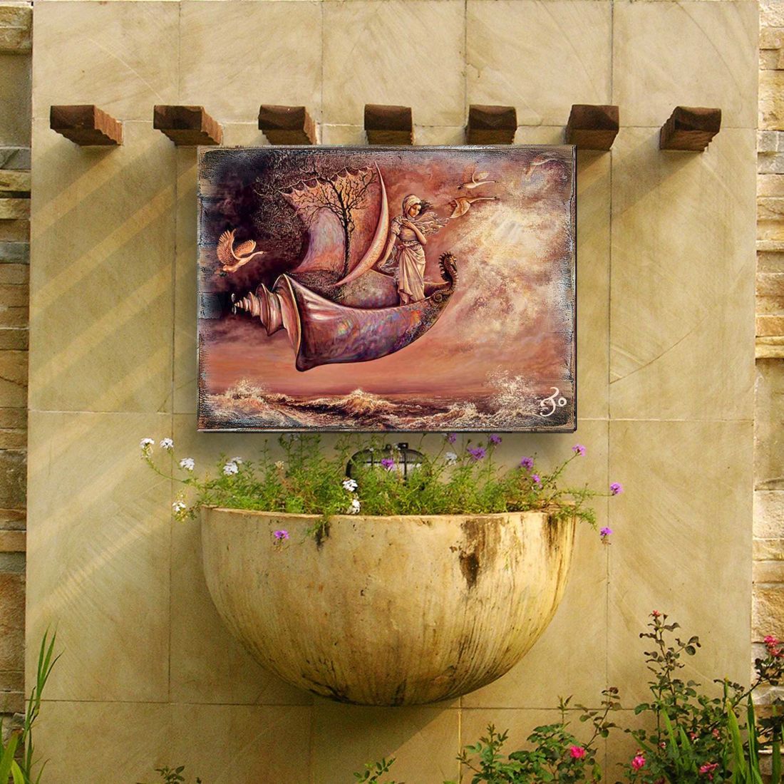 Strange Craft Fantasy Wooden Wall Art by Josephine Wall - Fantasy Decor - 852123-JW