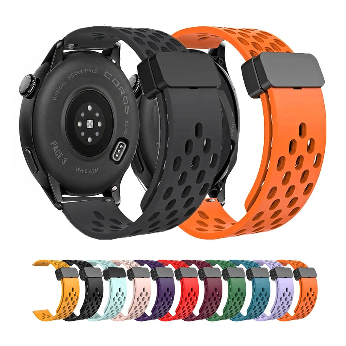 COROS PACE & APEX Perforated Silicone Band with Magnetic Clasp