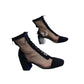 Beige Mesh Summer Long Sandal Boots
