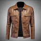 Male Premium Leather Utility Jacket