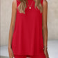 Women's Tank Top & Elastic Shorts Set – Solid Color, Sleeveless, Summer 2-Piece