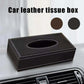 Black Faux Leather Car Tissue Box Cover