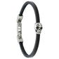 Black Leather Skull Bracelet Men Biker Gothic Cuff Style